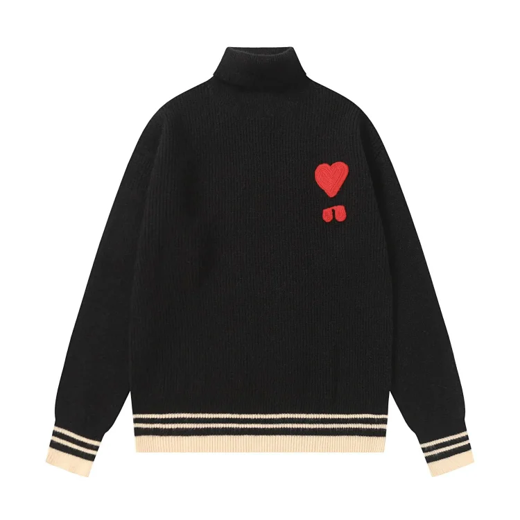 Love embroidered knitted sweater casual loose and versatile couple style(pic23) Love embroidered knitted sweater casual loose and versatile couple style