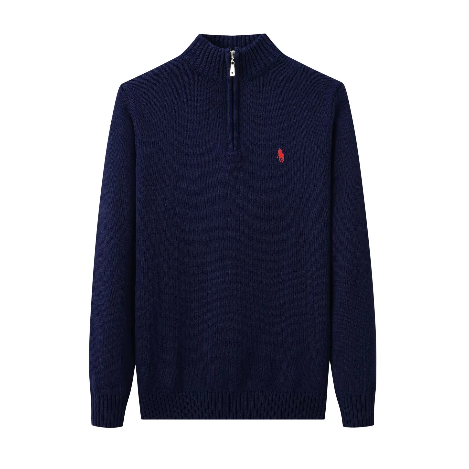 Polo Turtleneck Embroidered Knit Sweater