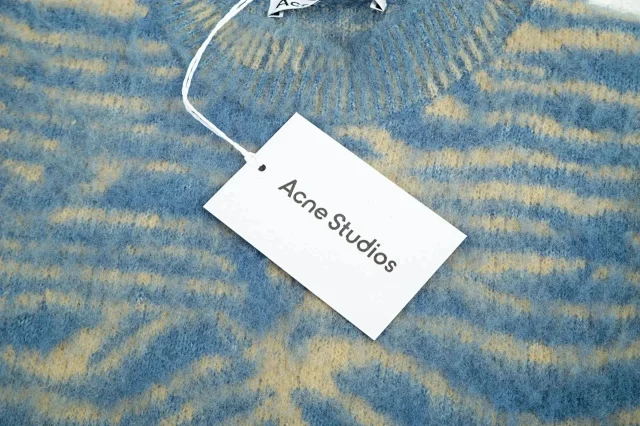 Acne Studios Knitwear Crewneck patterned knit sweater product detail image 5