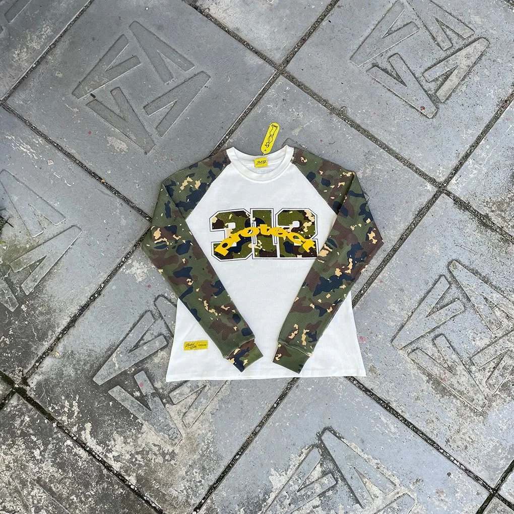 American Camo Waffle Knit Long Sleeve T-Shirt photo 2