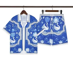 thumbnail for Beach flower shirt loose short-sleeved shorts set