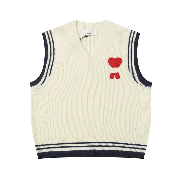 Love embroidered knitted sweater casual loose and versatile couple style(pic3) Love embroidered knitted sweater casual loose and versatile couple style