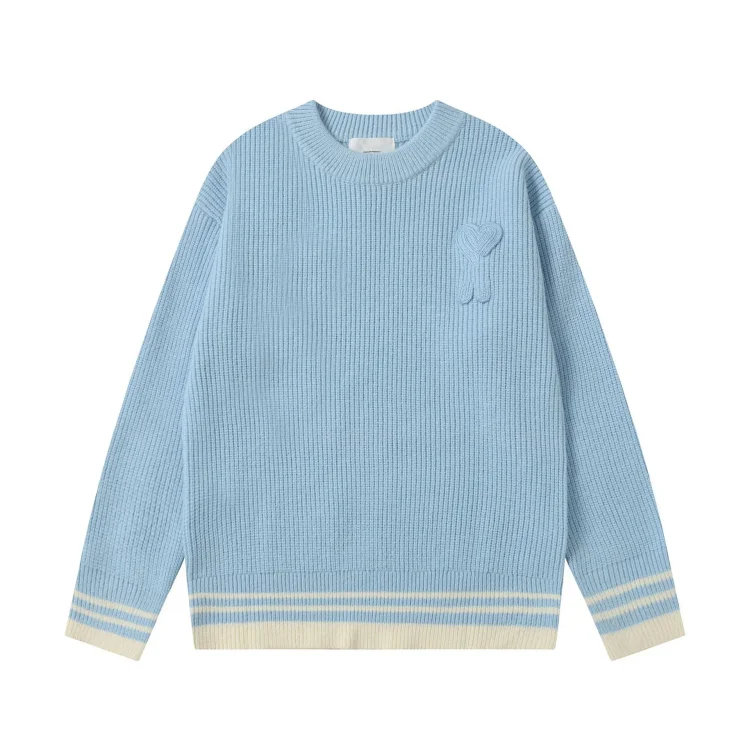 Love embroidered knitted sweater casual loose and versatile couple style(pic15) Love embroidered knitted sweater casual loose and versatile couple style