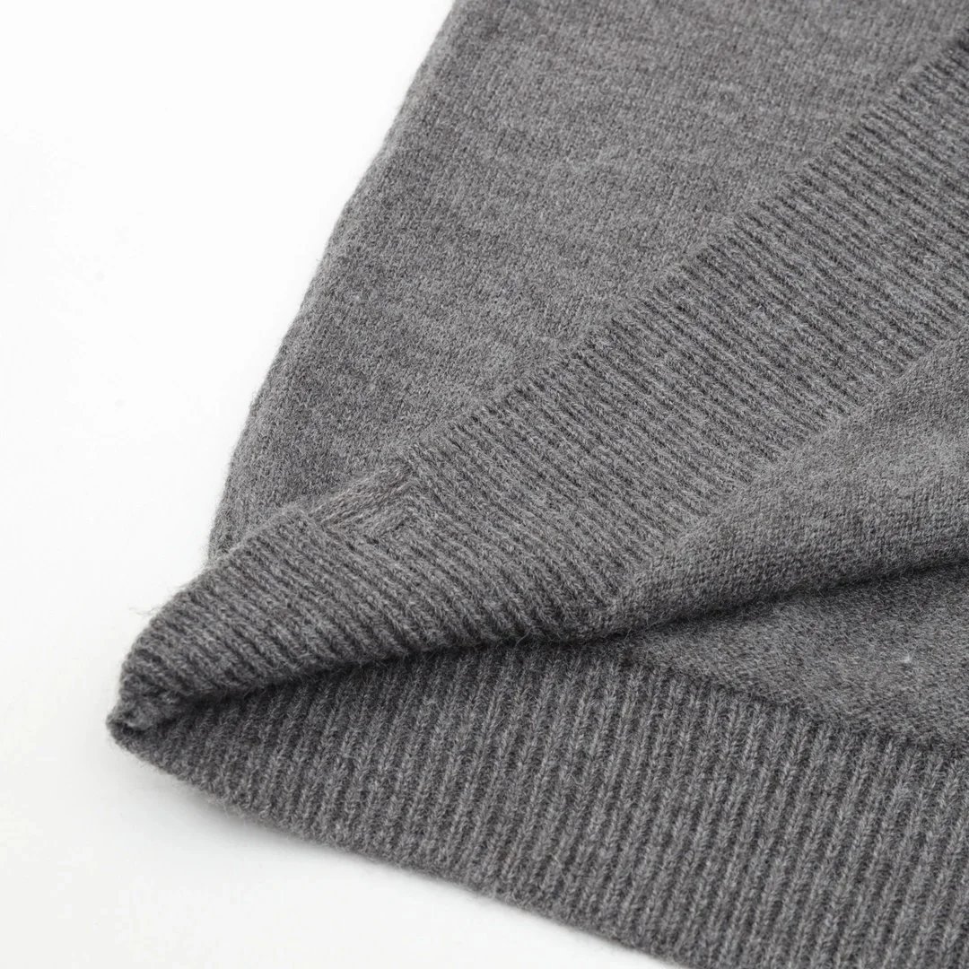 Balenciaga Double B Embroidered Knit Crewneck Sweater Gray - 10