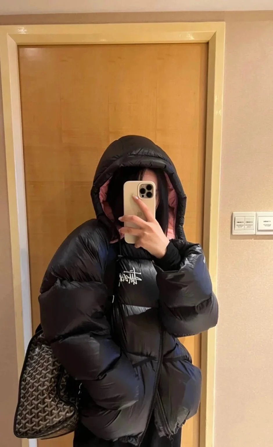 White Duck Down Hoodie Puffer photo 2