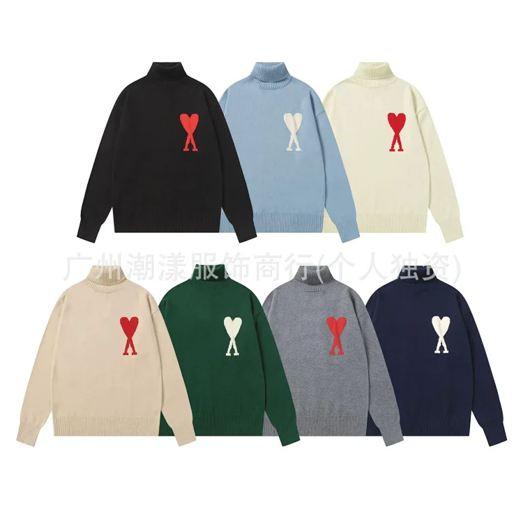 Love embroidered knitted sweater casual loose and versatile couple style(pic42) Love embroidered knitted sweater casual loose and versatile couple style