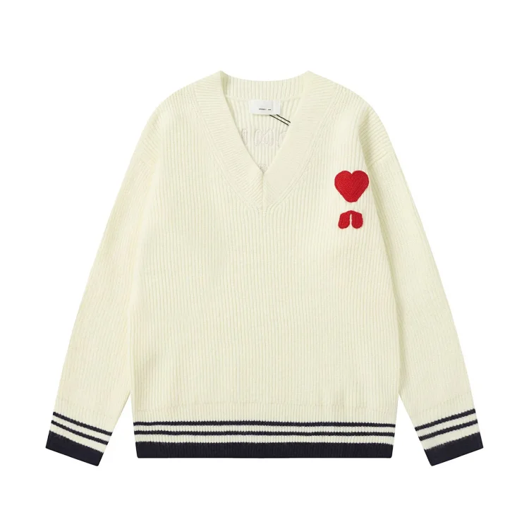 Love embroidered knitted sweater casual loose and versatile couple style(pic17) Love embroidered knitted sweater casual loose and versatile couple style