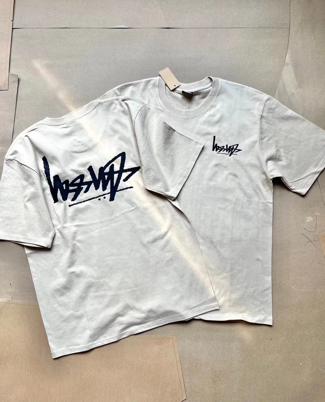 Stussy Reversed Logo Cream T-Shirt