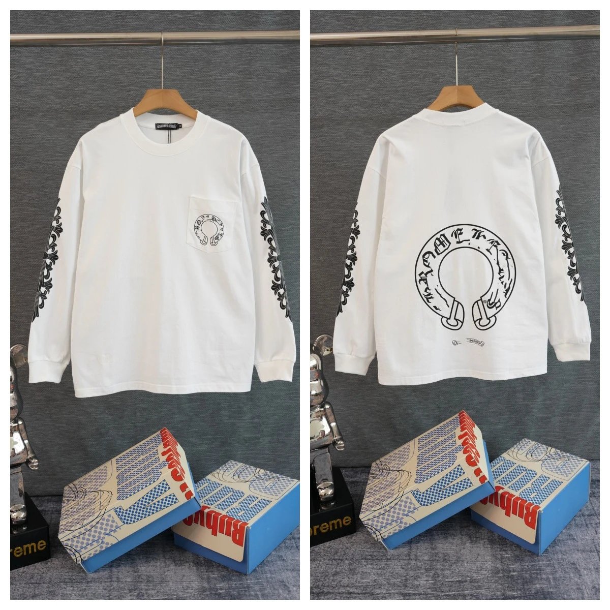 Chrome Hearts Chest Pocket Sanskrit Print Long Sleeve T-Shirt photo 3