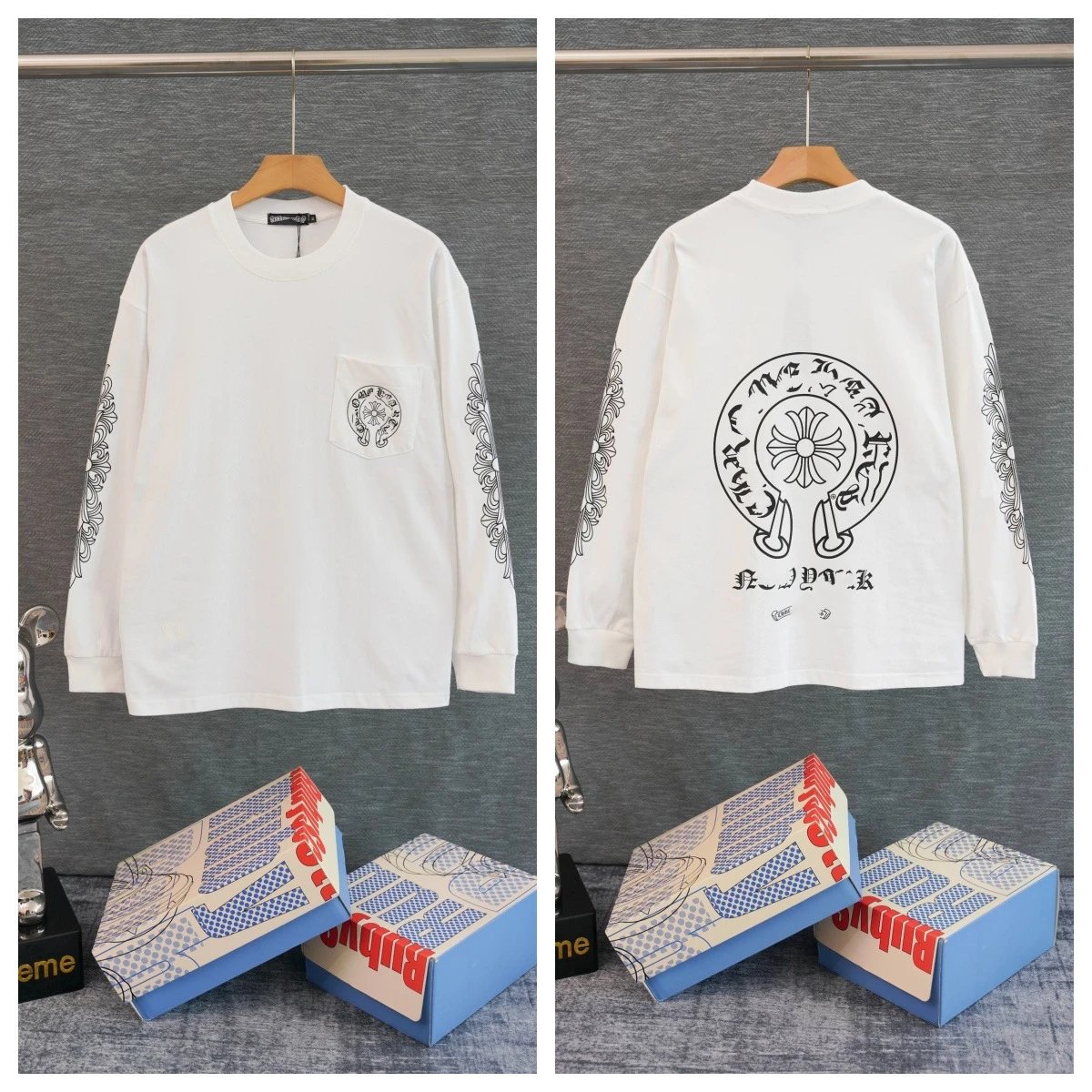 Chrome Hearts Chest Pocket Sanskrit Print Long Sleeve T-Shirt photo 8