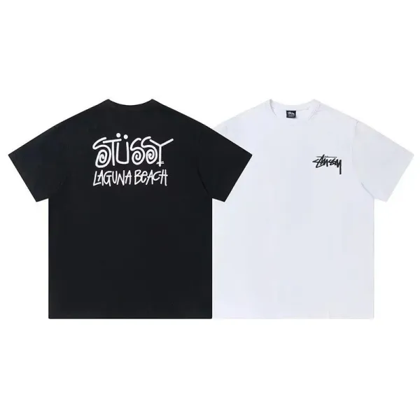 Stussy Laguna Beach T-Shirt Black and White - 1