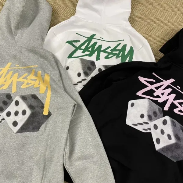 Stussy Dice Print Hoodie White - 2