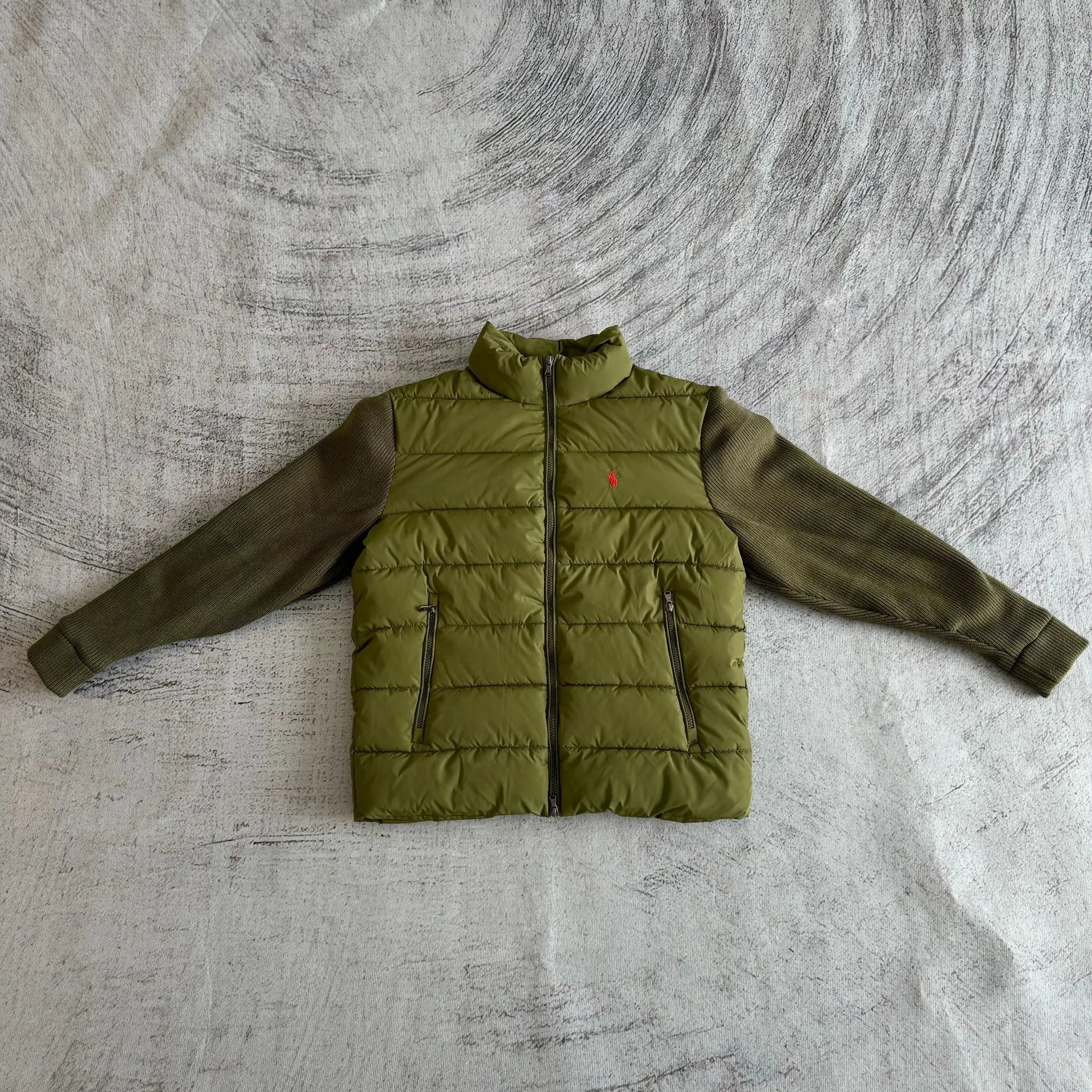 Quilted Puffer Jacket with Knit Sleeves photo 4