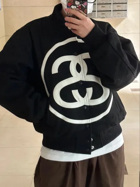 Gucci GG Logo Bomber Jacket Black Outerwear - 3