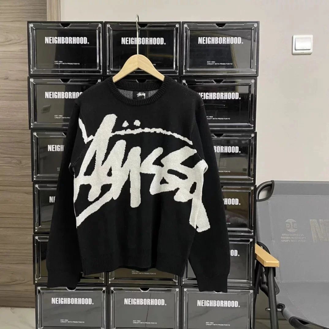 Stussy Large Logo Knit Sweater photo 6