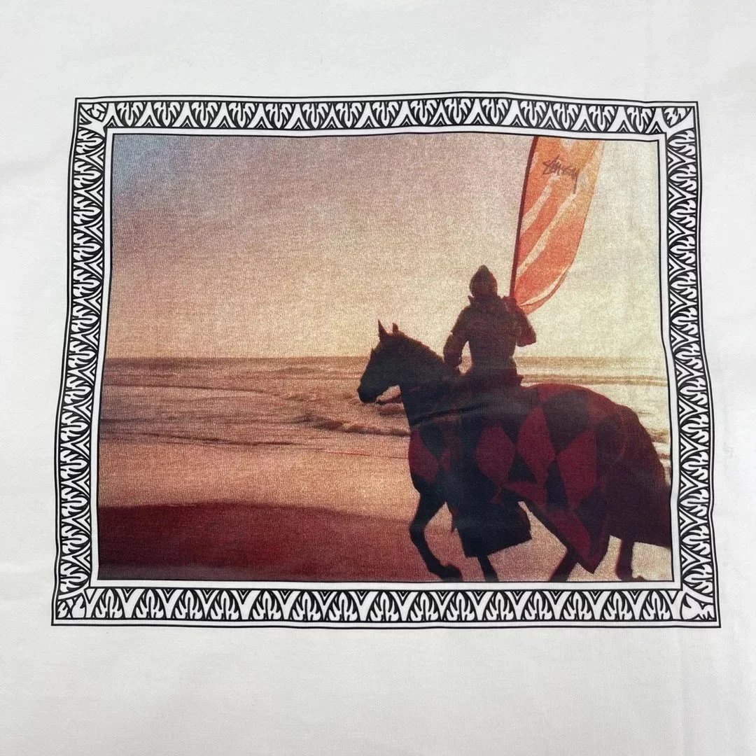 Stussy Knight Rider Graphic White T-Shirt - 7