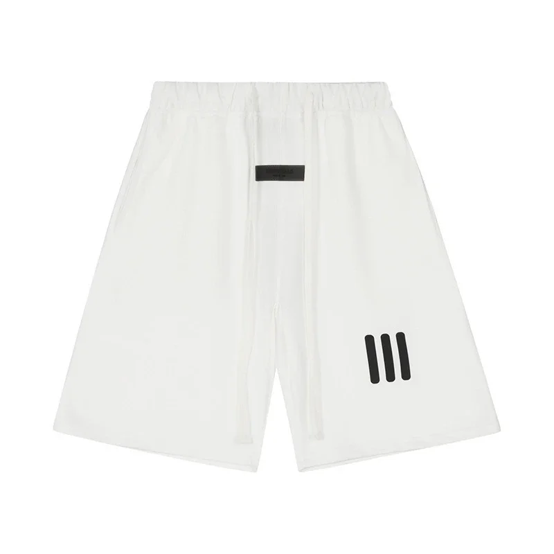 Front and back letter flocking summer trendy casual men's and women's short-sleeved shorts suit