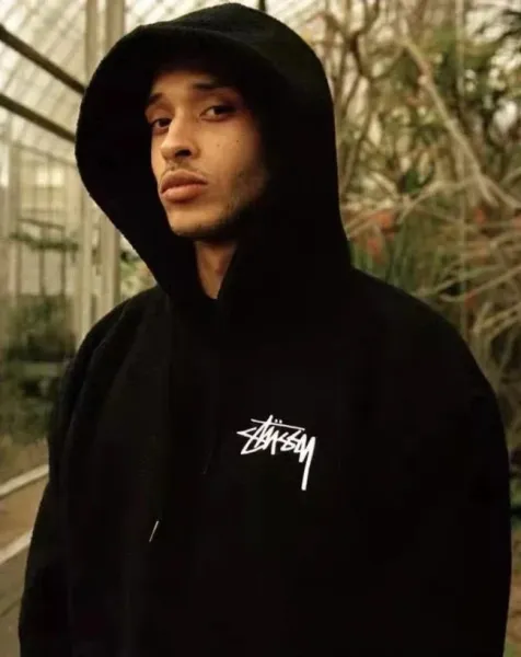 Stussy Fleece Hoodie White Navy Black - 9