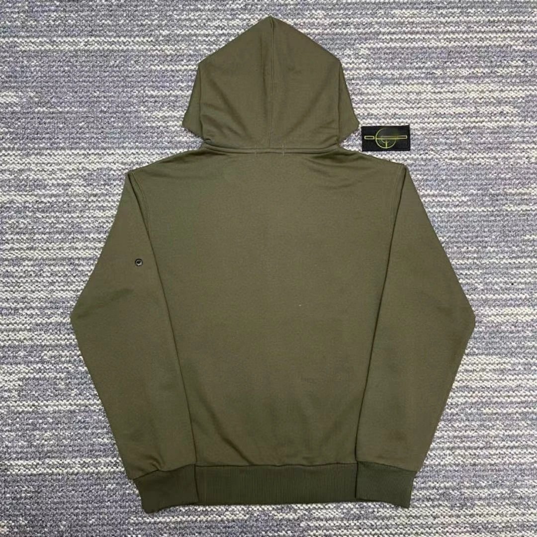 Stone Island Logo Patch Black White Gray Beige Pink Olive Dark Gray Navy Light Blue Zip-Up Hoodie