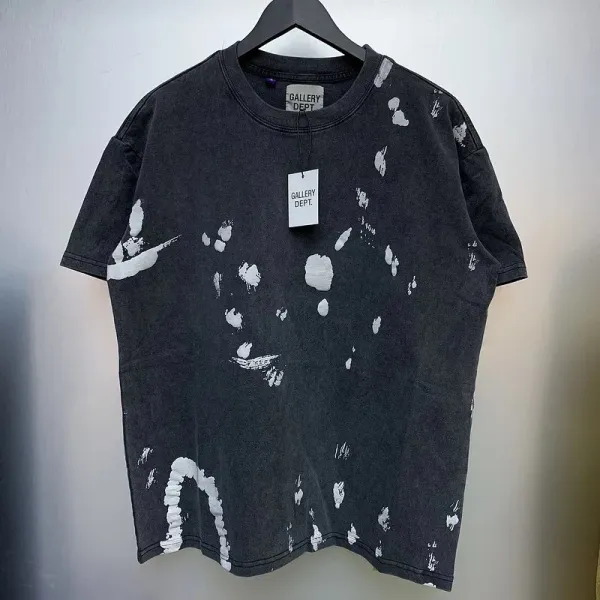 Gallery Dept Paint Splatter Washed Black T-Shirt - 3