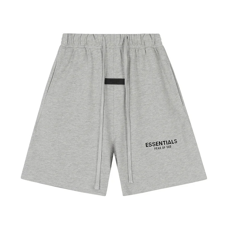 Front and back letter flocking summer trendy casual men's and women's short-sleeved shorts suit