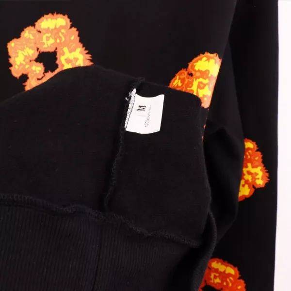 Off-White Floral Flame Print Black Hoodie - 10