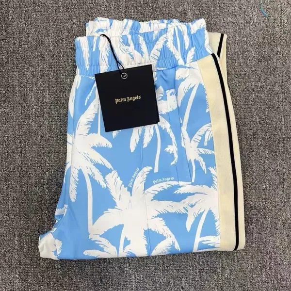 Palm Angels Palm Tree Print Track Pants Light Blue - 1