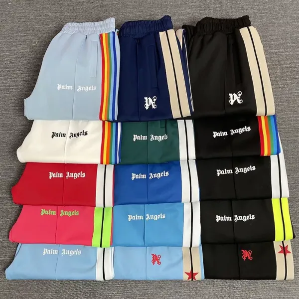 Palm Angels Track Pants Light Blue with White Side Stripe Pants - 36
