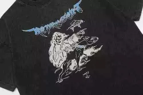 Design Graphic Print Distressed Black T-Shirt - 7