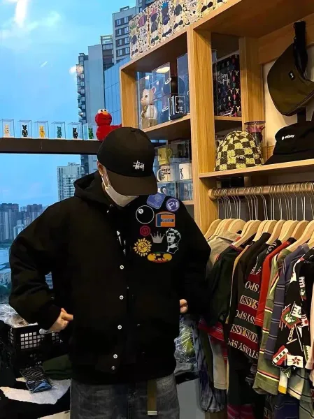 Stussy Patchwork Bomber Jacket Black Outerwear - 5