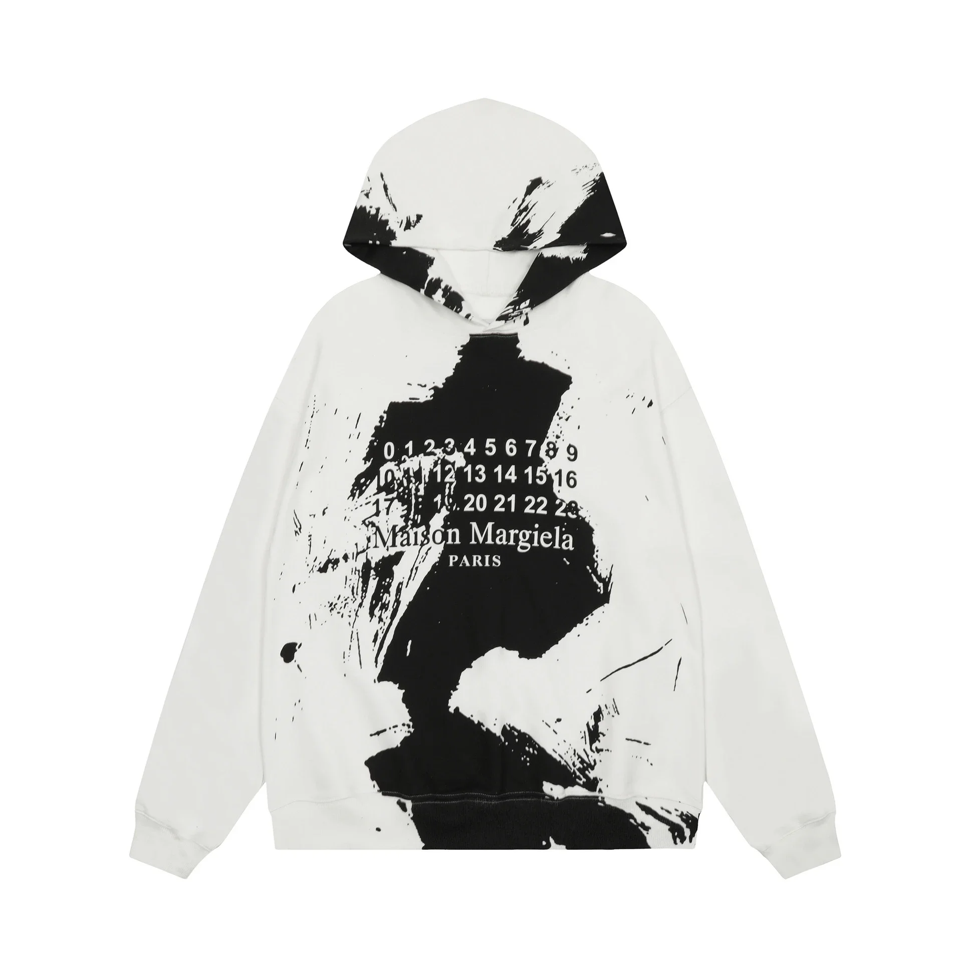 MM6 Autumn and Winter Loose Jacket Casual Hooded Sweatshirt Trendy Print
