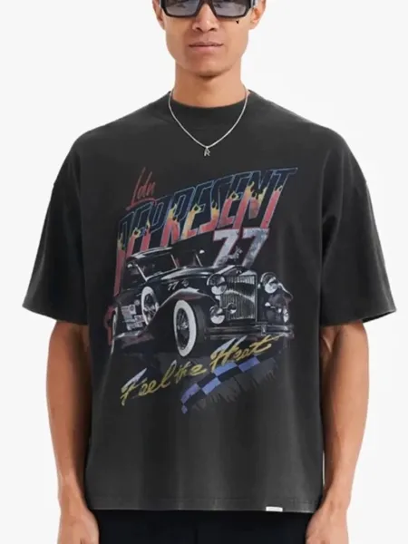 Represent 77 Classic Car Graphic Black T-Shirt - 10