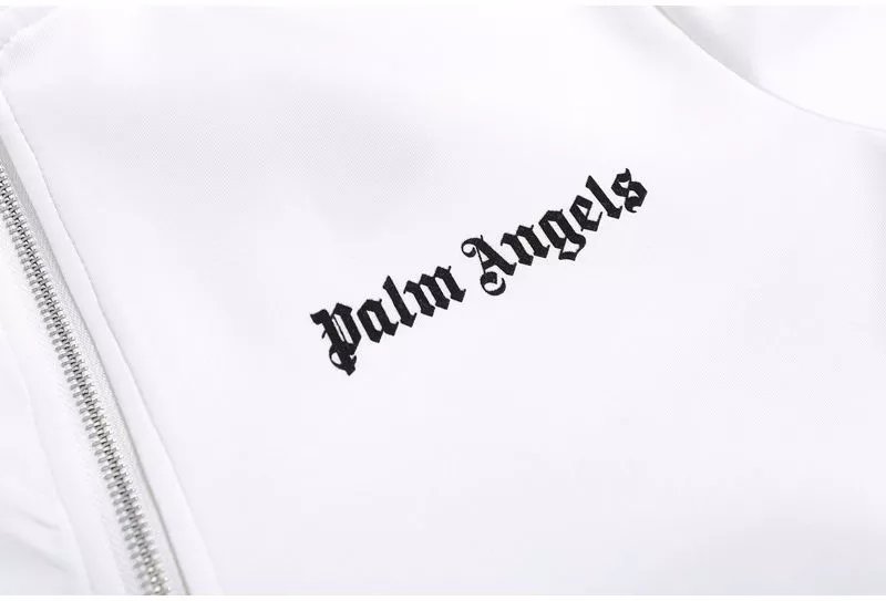 Palm Angels Track Jacket White Beige Stripe Outerwear - 16
