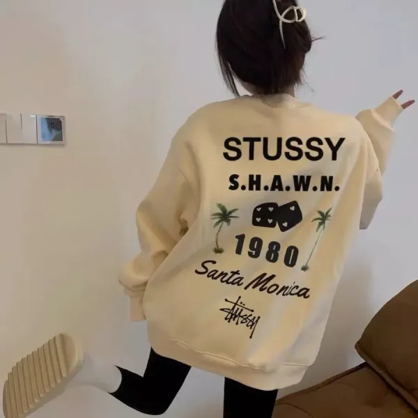 Stussy S.H.A.W.N. 1980 Santa Monica Hoodie Beige - 1