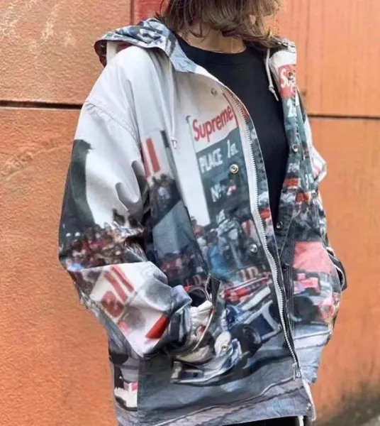 Supreme Logo Sleeve Windbreaker White Outerwear - 21
