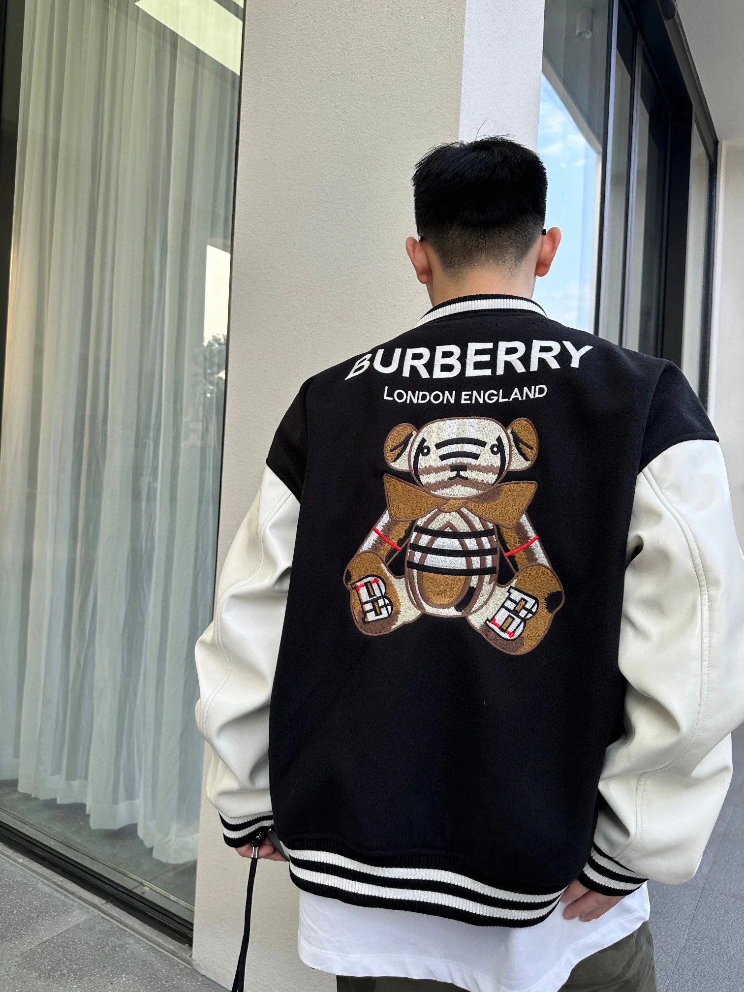 BBR Classic Bear Logo Baseball Jacket photo 6