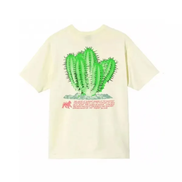 Four Cactus Cactus Print Cream T-Shirt - 1