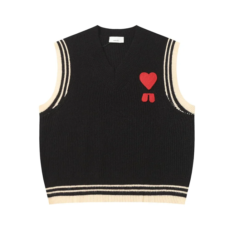 Love embroidered knitted sweater casual loose and versatile couple style(pic2) Love embroidered knitted sweater casual loose and versatile couple style