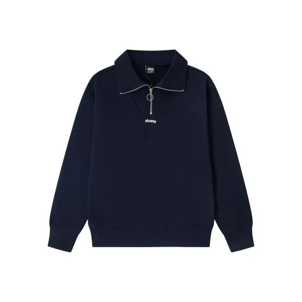 Stussy Half-Zip Pullover Navy Sweatshirt - 1