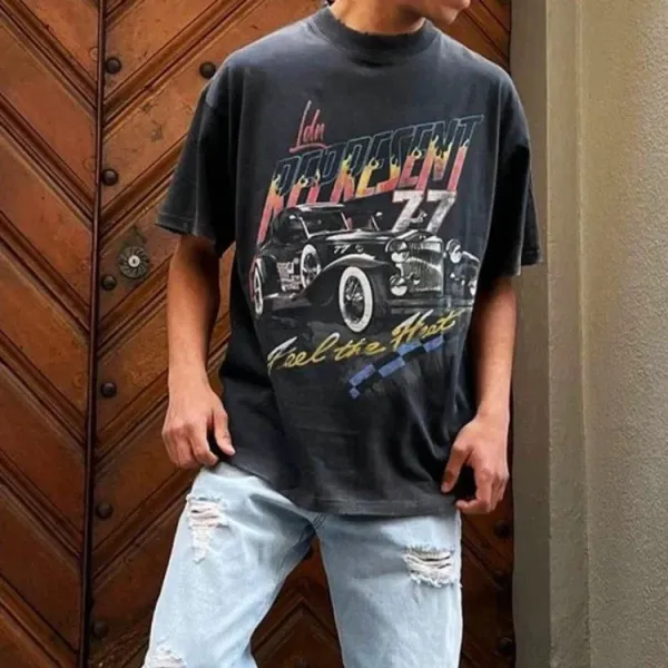 Represent 77 Classic Car Graphic Black T-Shirt - 9