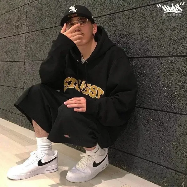 Stussy Arch Logo Hoodie Black - 10