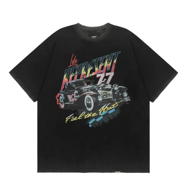 Represent 77 Classic Car Graphic Black T-Shirt - 1