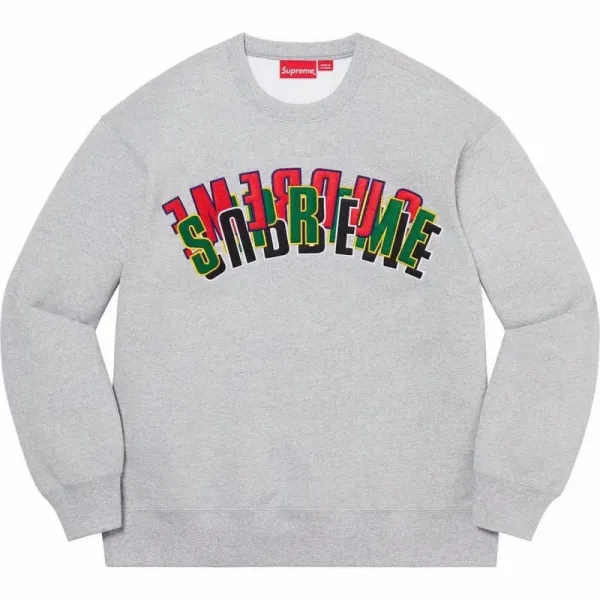 Supreme Arc Logo Crewneck Gray Sweatshirt - 1