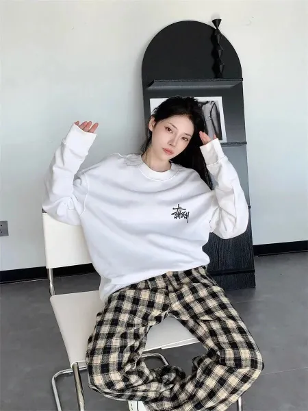 Stussy Classic Logo Oversized Sweatshirt Brown Hoodie - 6