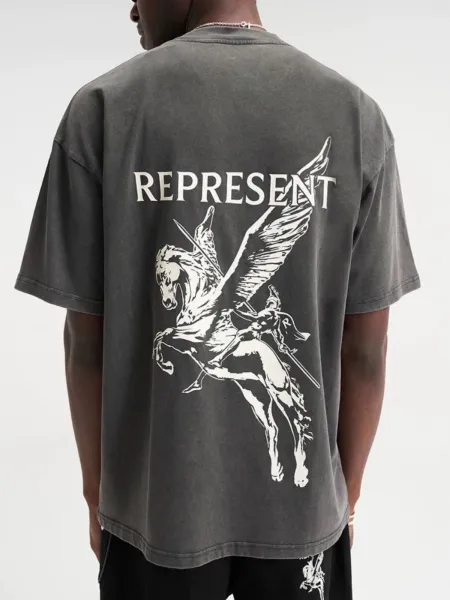 Represent Pegasus Rider Army Green T-Shirt - 8
