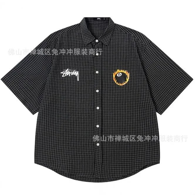 Stussy Short-Sleeve Button-Up Shirts with 8-Ball Graphics product photo 3