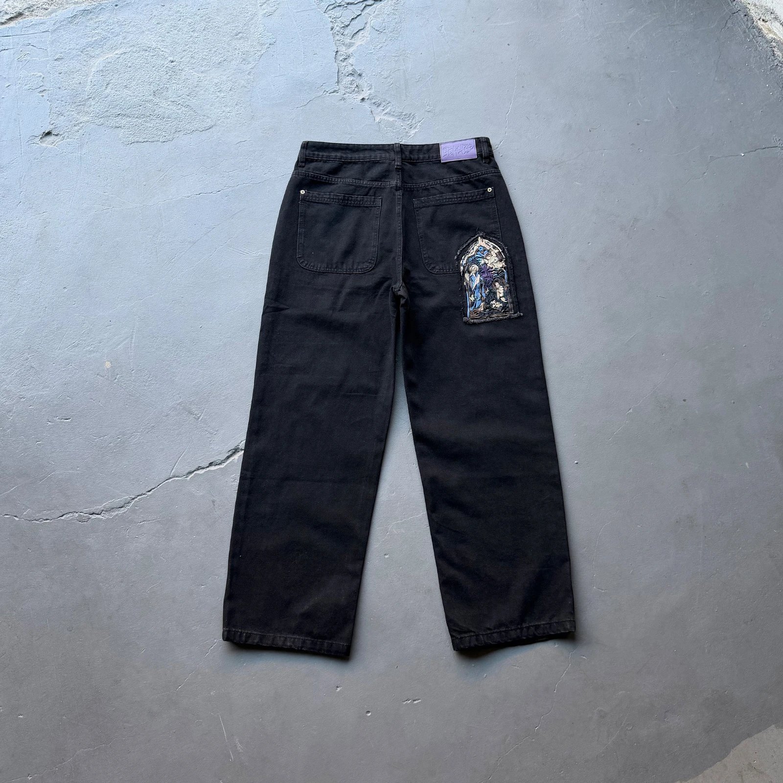 Heavy Embroidered Statue Straight Jeans photo 2