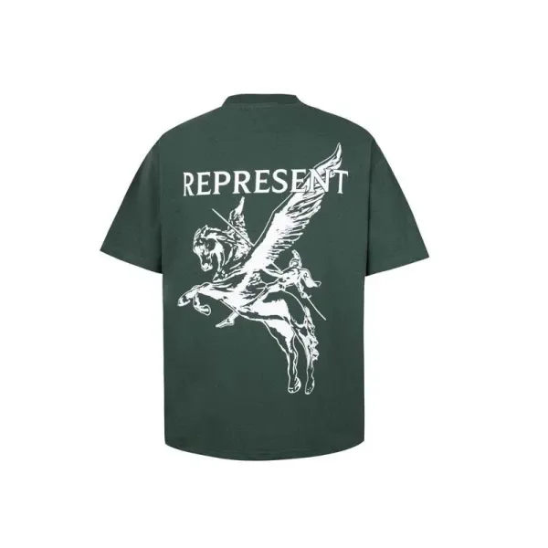Represent Pegasus Rider Army Green T-Shirt - 1