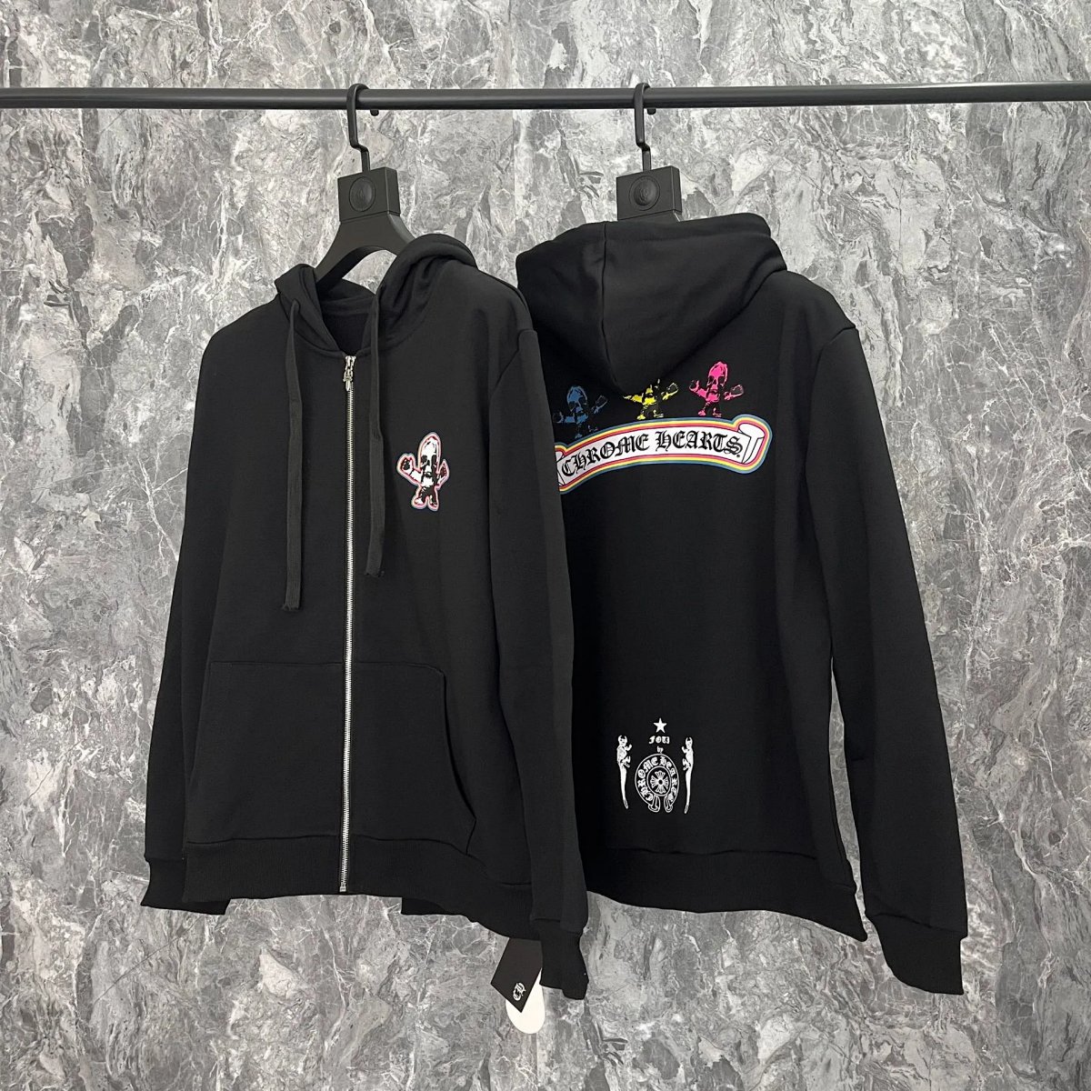 Chrome Hearts Cross Logo Zip-Up Hoodie Black product detail 40 in Litbuy spreadsheet finds