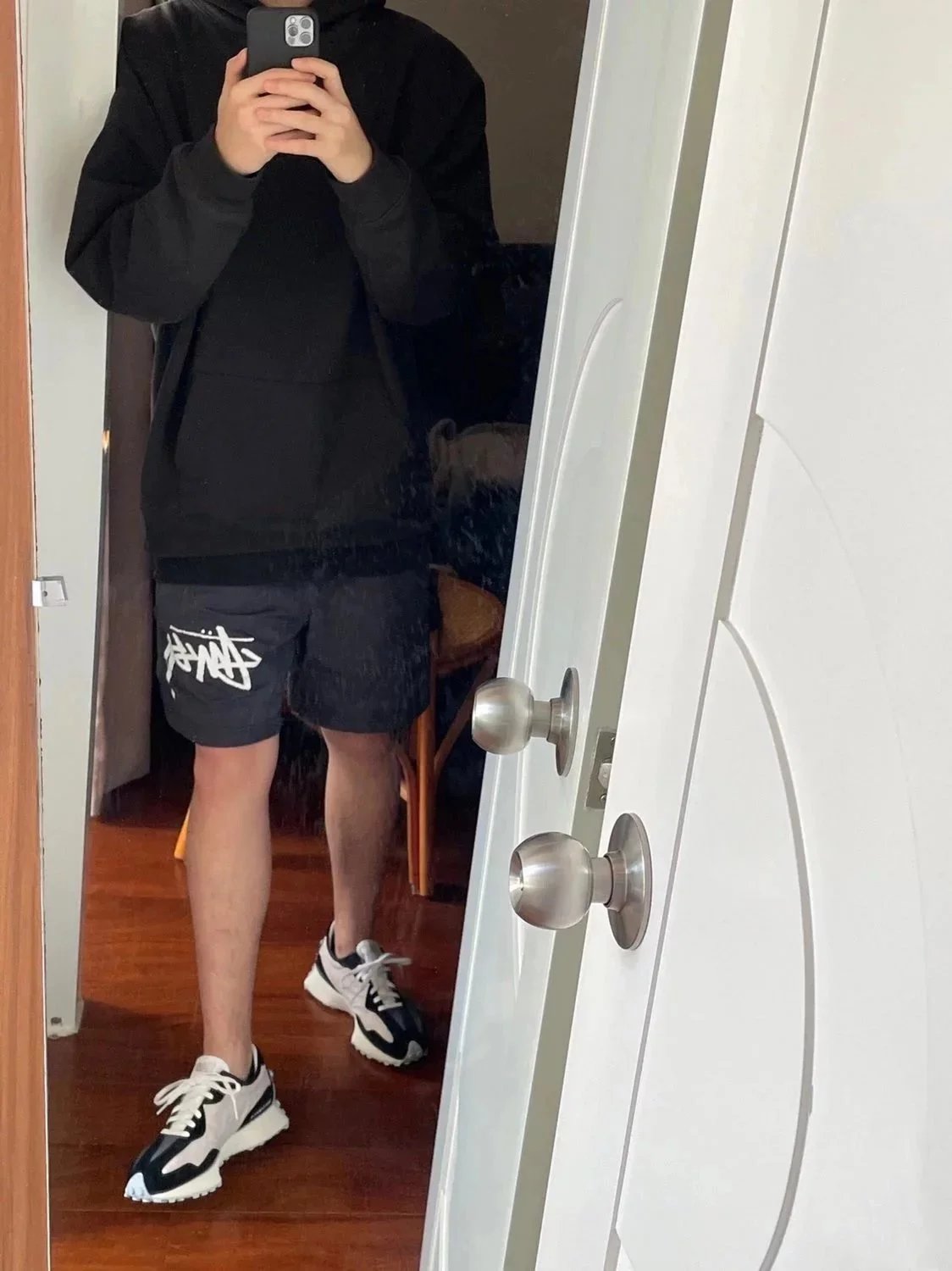 Stussy Logo Shorts Black and Neon Yellow - 2